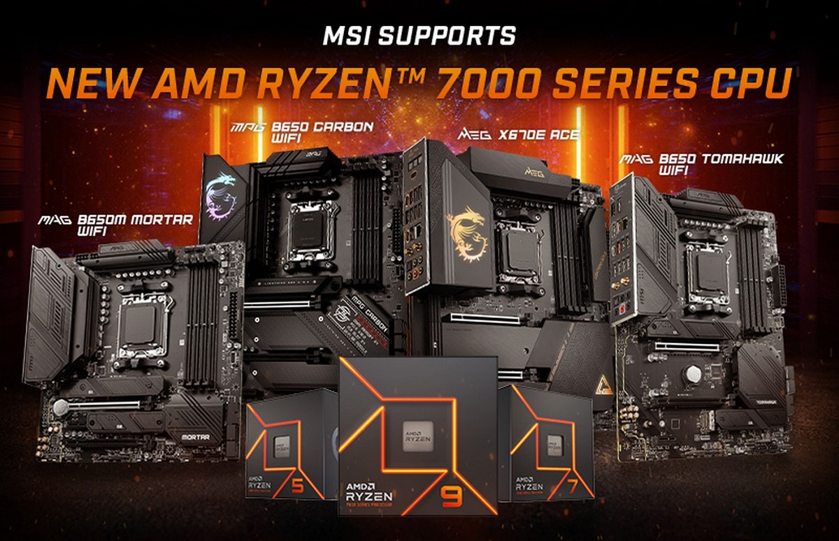 MSI поддерживает новые процессоры AMD Ryzen серии 7000
