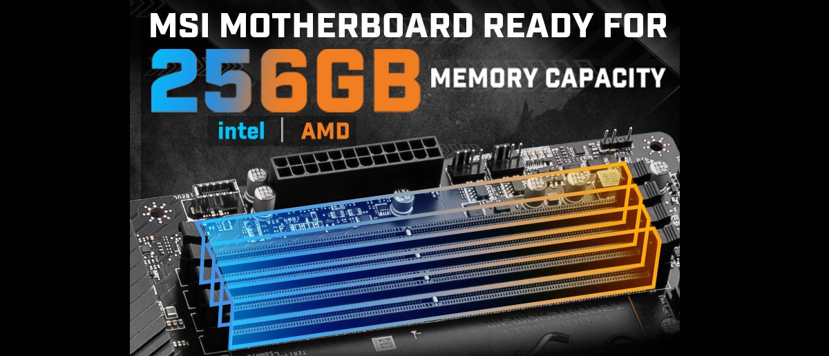 Материнские платы MSI Intel и AMD теперь полностью поддерживают объем памяти до 256 ГБ