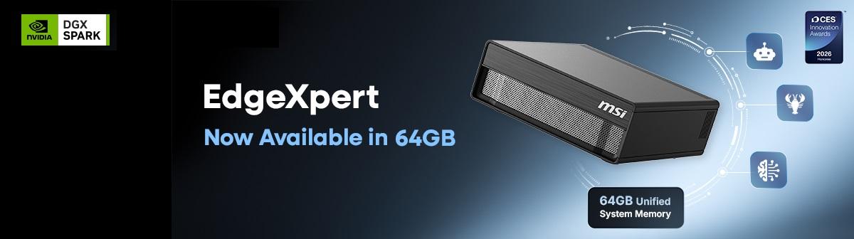 Новая модель MSI EdgeXpert с 64 ГБ памяти для ускорения работы локальных систем искусственного интеллекта